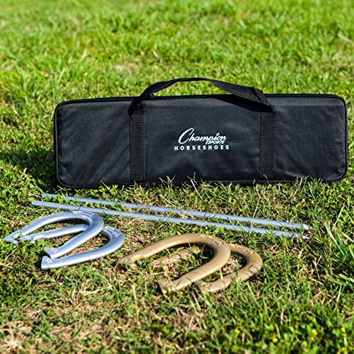 image for Champion Sports Tournament Horseshoe Set: Classic Outdoor Lawn Game in