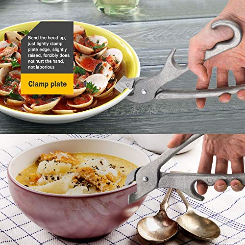 SHANGPEIXUAN Pizza Pan Gripper for Deep Pizza Pans,Heavy Duty Cast Aluminum Pan Tongs,Great for Pulling Hot Pizza Pan out of the Microwave,Oven … - Thumbnail 5