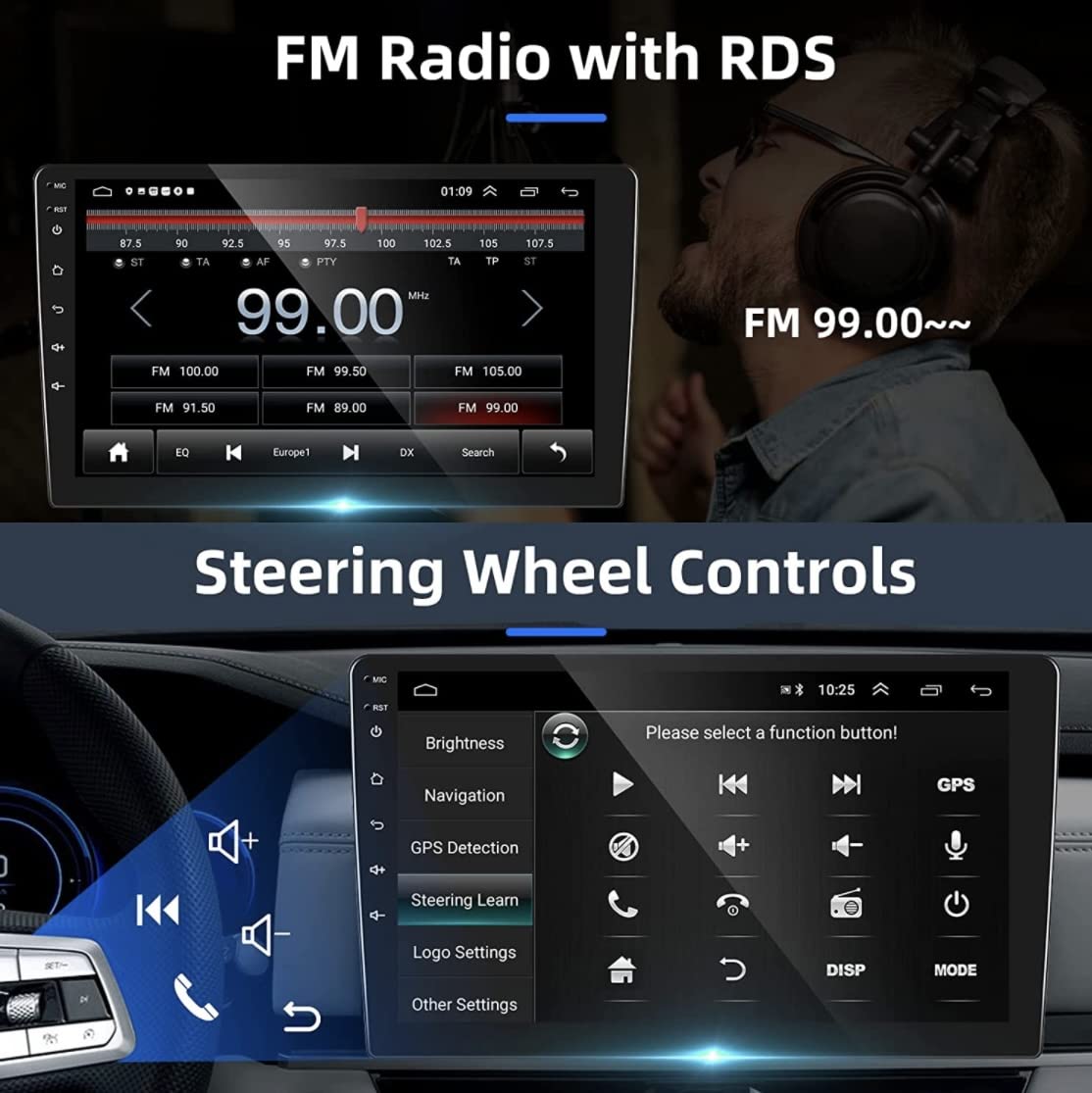 Android 14 Autoradio Navigatore per Nissan Qashqai J11 X-Trail T32 Rogue 10.1" Pollici Car Tablet Stereo Wireless Carplay Android Auto Bluetooth Radio, compatibile con le telecamere 360° Di Serie