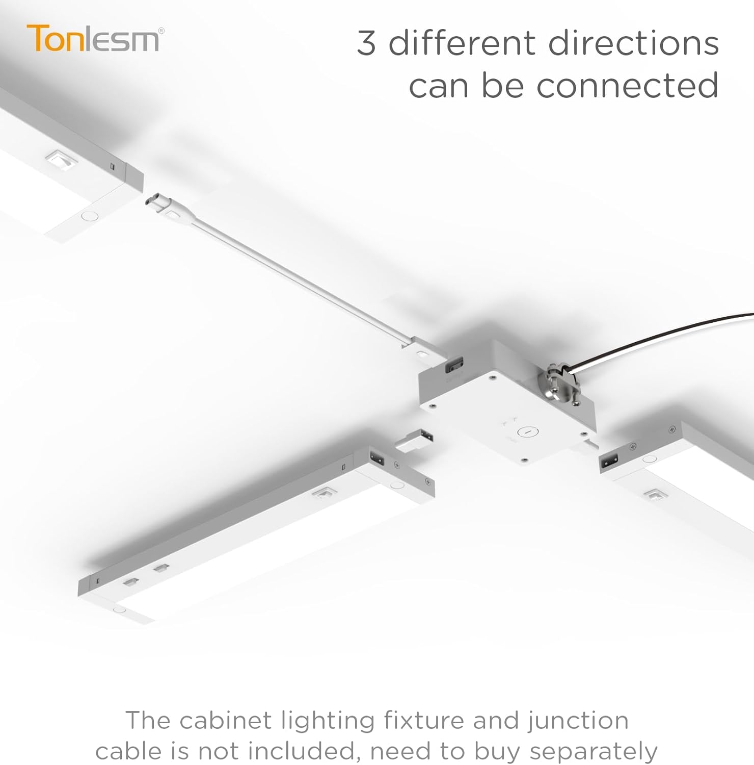 Extension Accessories Compatible with Hyperlink & Lumilink Series Under Cabinet Light with Quick-Connect (Wired Box, White, 2.52 Inch)
