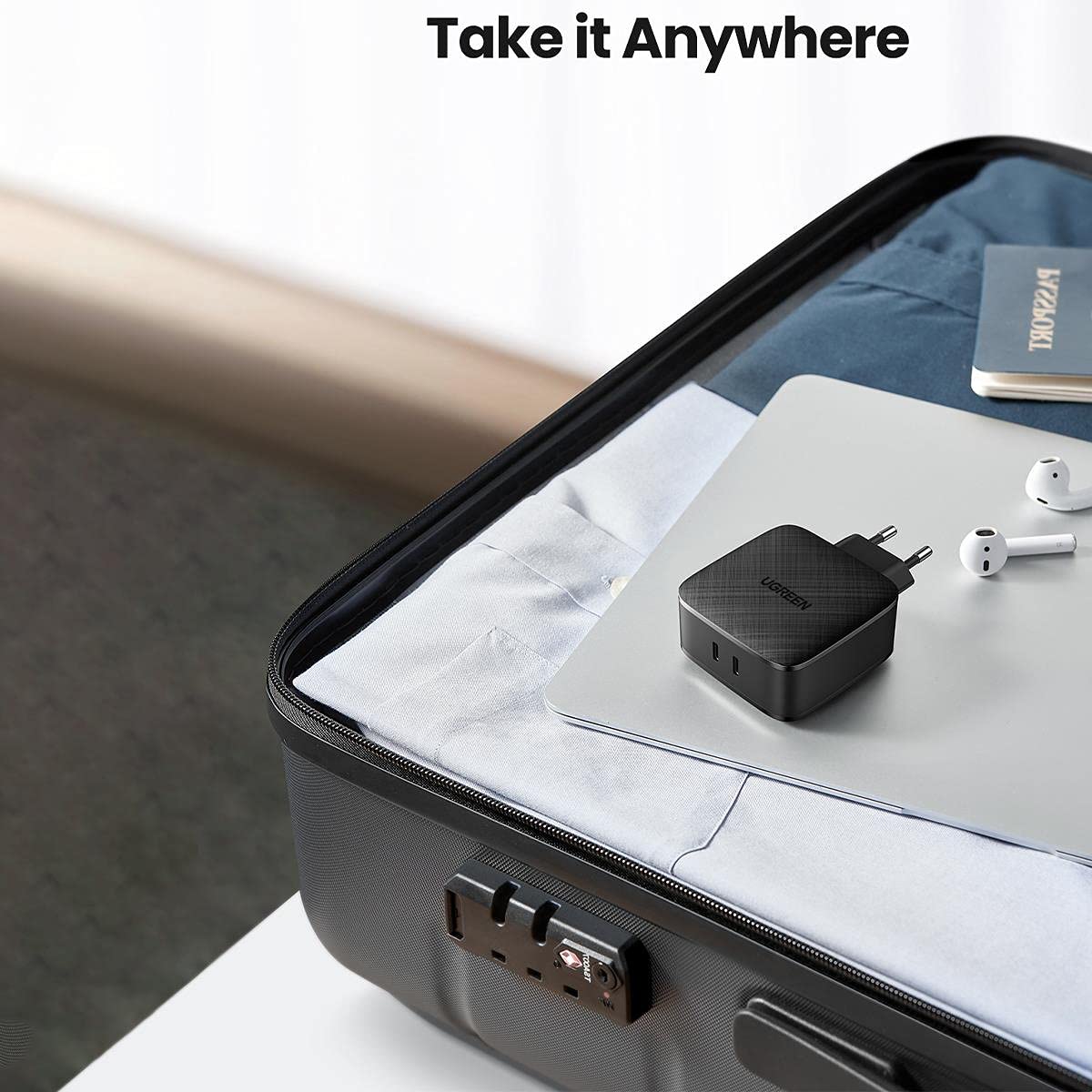 UGREEN 66W USB C Ladegerät USB C Netzteil 2-Port PD Ladegerät PPS unterstützt 65W kompatibel mit MacBook Pro/Air, iPad Pro, iPhone 13, 12 Pro, 11, Dell XPS 15, Surface Go, Galaxy S22