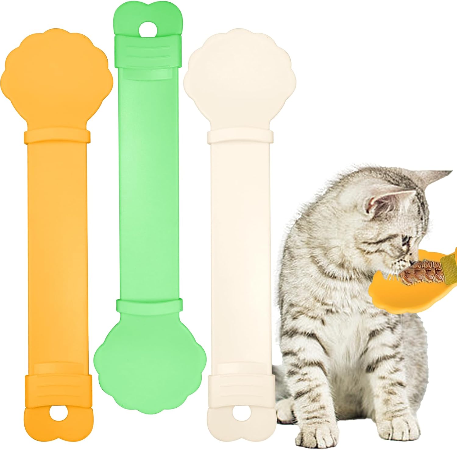 3PCS Cat Treat Spoon Squeeze Dispenser Lickable Cat Treat Feeder