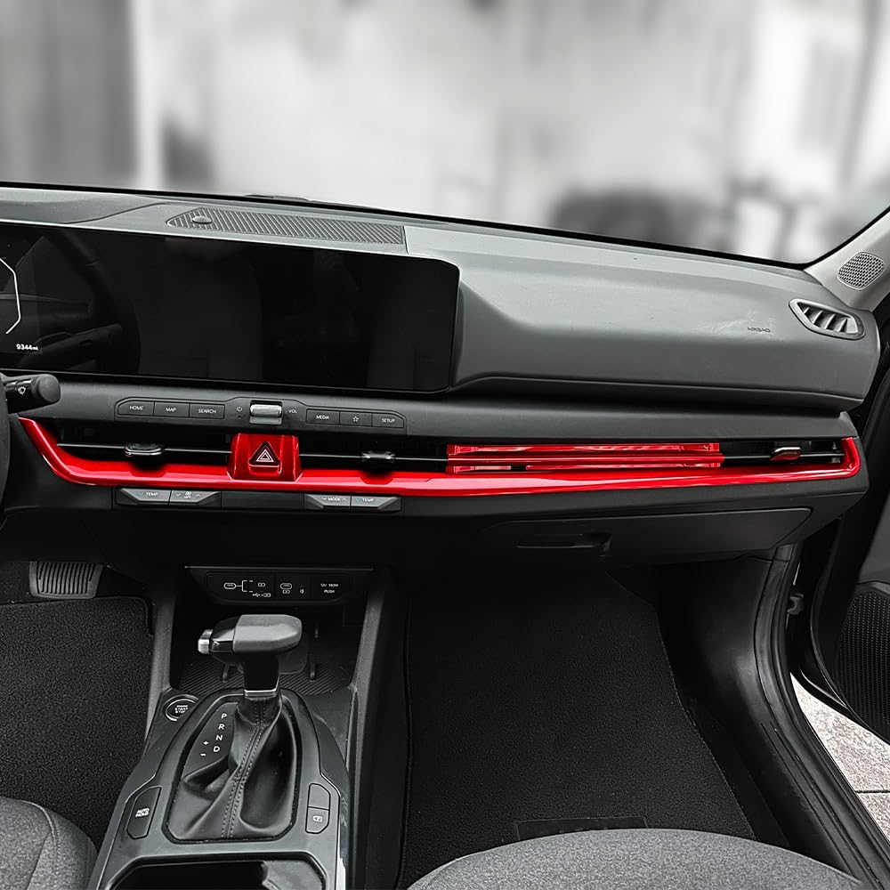 Cnaurda Car Central Dashboard Air Vent Outlet Frame Cove, Dashboard AC Air Vent Outlet Cover Panel Trim Compatible with KIA K4 2025 2026 LHD Accessories (Wood)