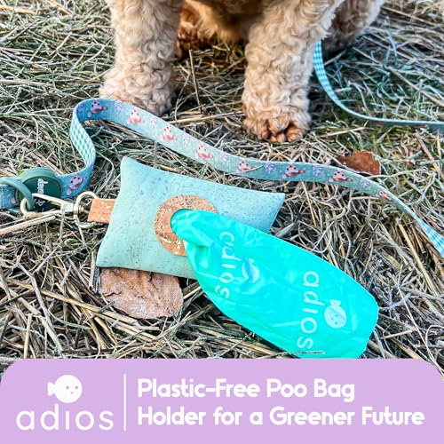 Adios Plastic – Handgefertigter schwarzer Kork-Kotbeutelspender – umweltfreundlicher Hundekotbeutelhalter, plastikfrei, hergestellt aus 100 % nachhaltigem Kork, wasserabweisend, leicht, befestigt sich