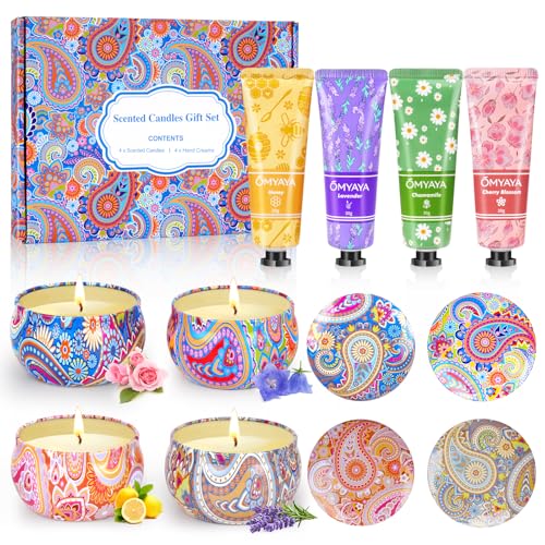 Gift Baskets for Women - Scented Candles Gift Set & Hand Lotion C...