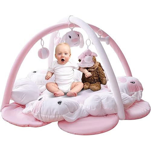 Gimnasio de juego 6 en 1 grueso y afelpado tapete de juego para gimnasio de bebé para el desarrollo de habilidades sensoriales y motoras gimnasio de
