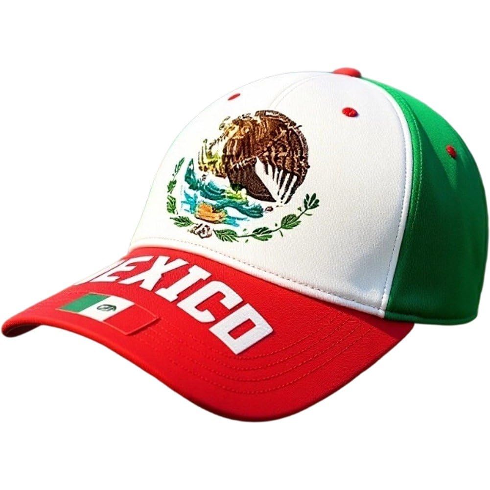 Casiler 3d Full Print Mexico Flag Baseball Cap, Adjustable Unisex Patriotic Hat for Soccer Sport Daily Outdoor Sun Shading