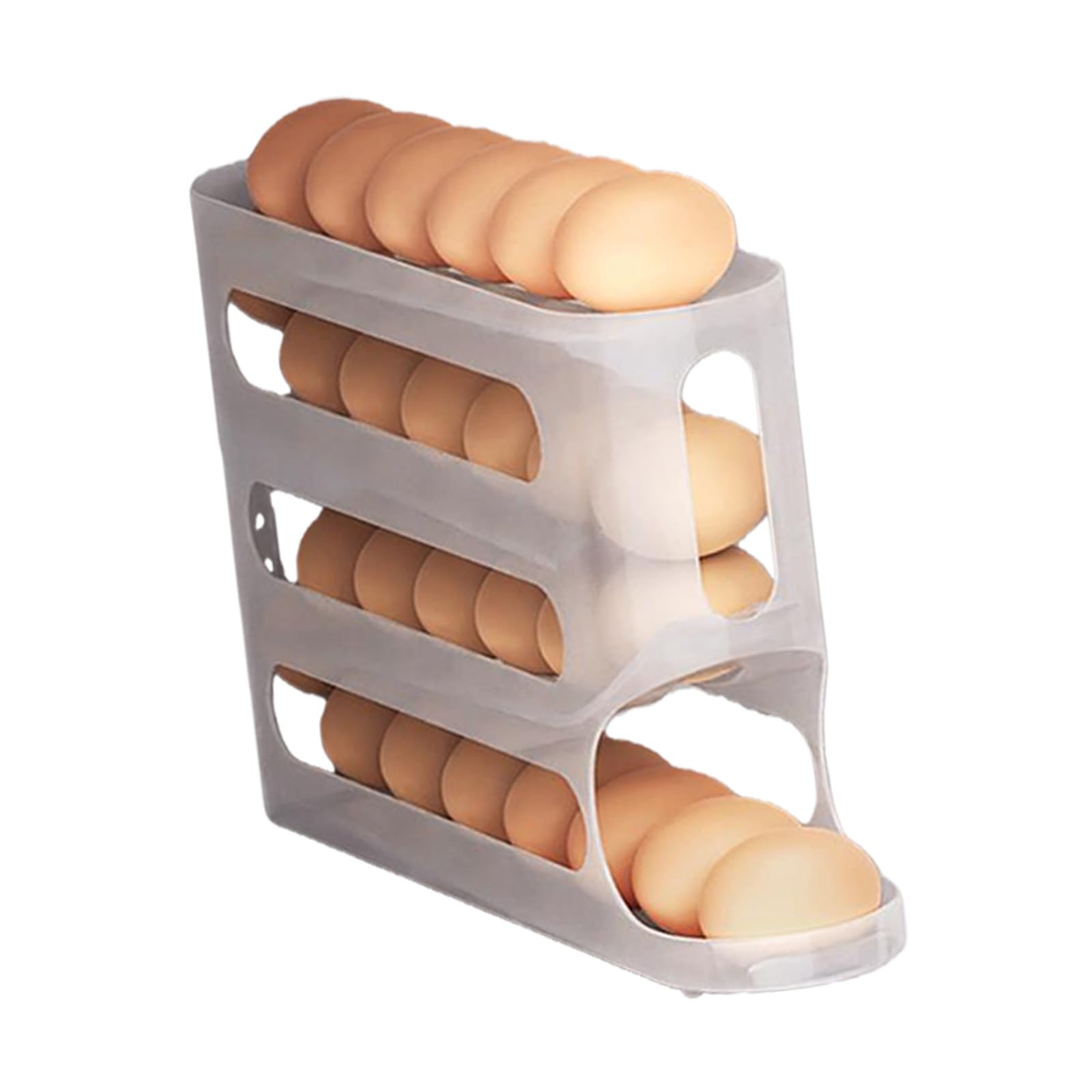 hogtnd Extendable Egg Holder with 4 Tiers Made of Sturdy Plastic for Neat Fridge Organization and Quick Access to the Fridge Egg Holder