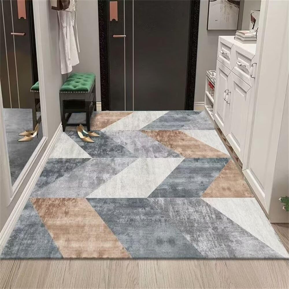 Tapis de salon gris lavable 60x120 doux pour chambre à coucher