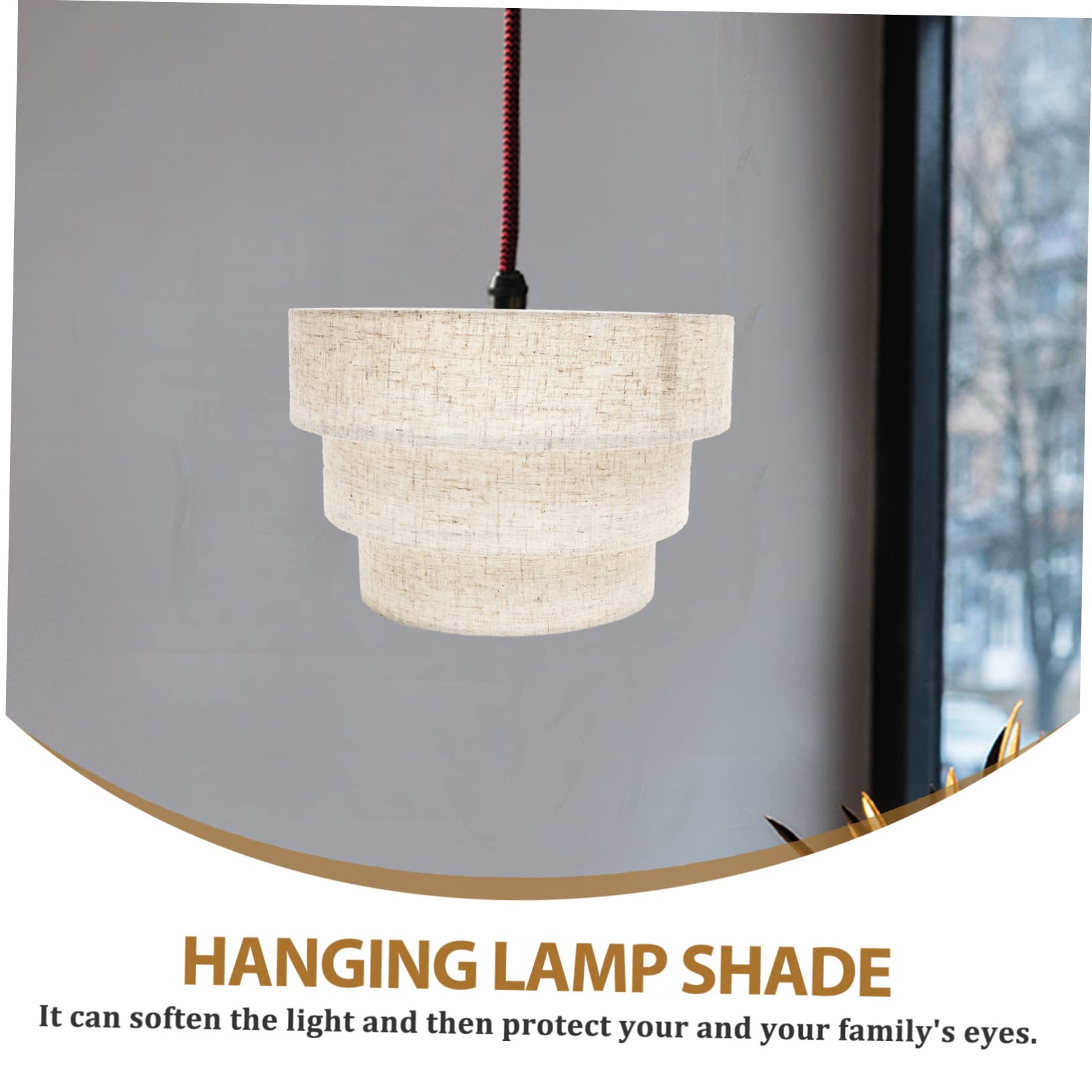 Angoily Abat-jour à Plusieurs Niveaux en Lin Amovible pour Lampadaire, Abat-jour Extra Large, Abat-jour à 3 Couches, Diffuseur Lumineux Intérieur, Remplacement Déco Vintage,