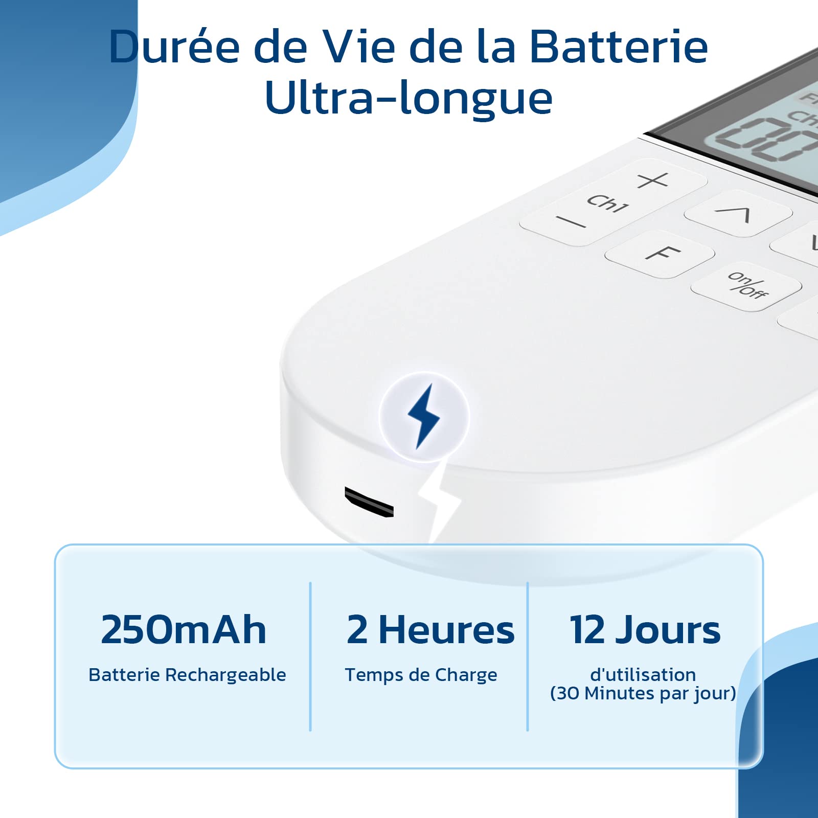 LIORQUE Électrostimulateur Musculaire, Stimulateur Musculaire TENS avec 2 Canaux Indépendant, Avec 3 Modes de Fonctionnement de TENS/EMS/FITNESS pour un total de 50 Programmes de Massage
