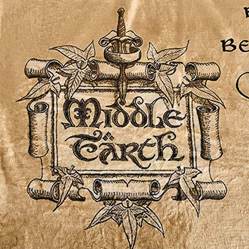 Lord of the Rings fleece deken middelste aarde kaart met teddybont Sherpa 200x150cm elvenbos beige - Afbeelding 7