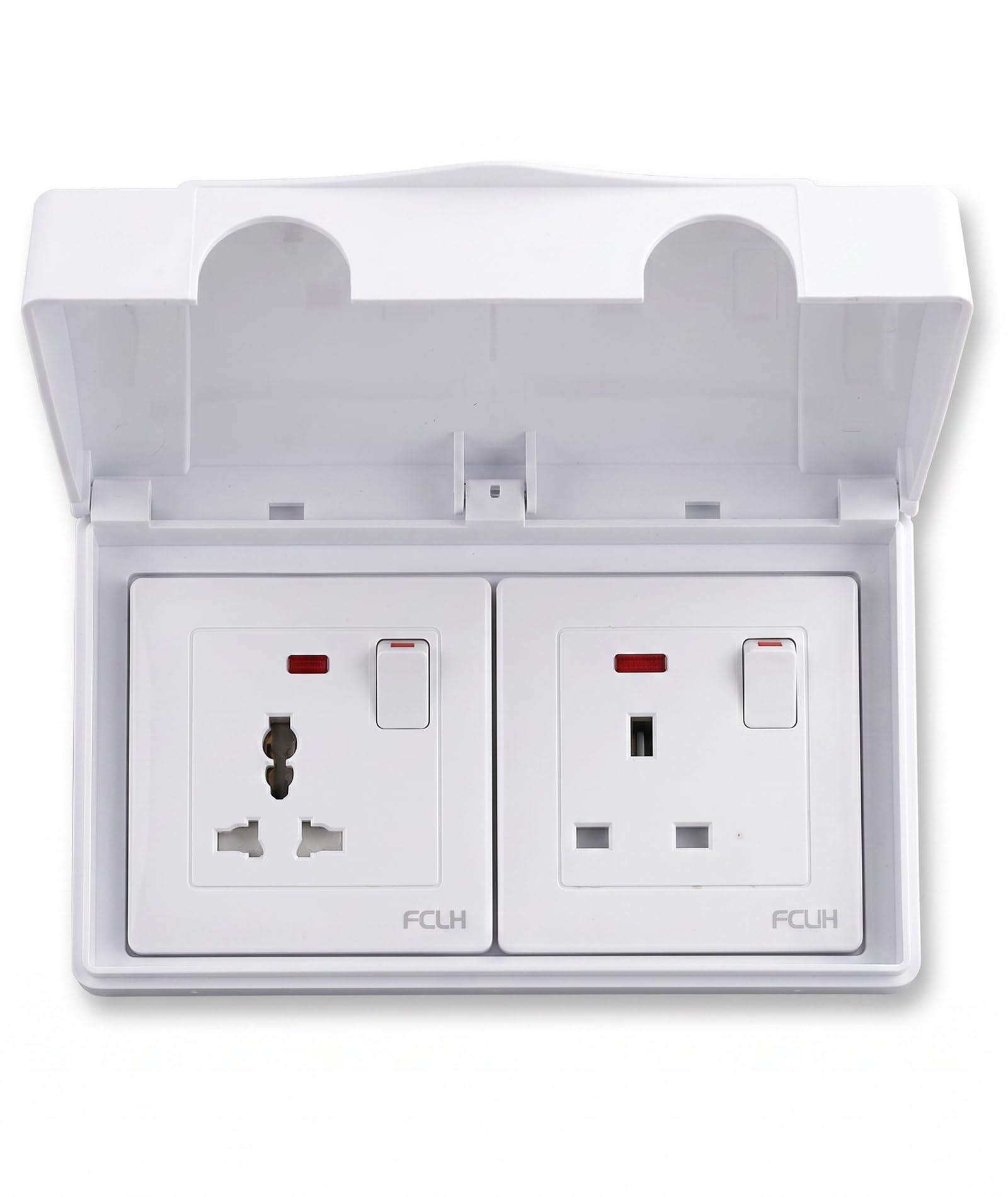 Switch Board Cover Box for Wall, Double Electric Plug Socket Protector, Child Safety Guard for Sockets, Anti-Tamper Wall Socket Shield in White for Household & Public Use-image-47