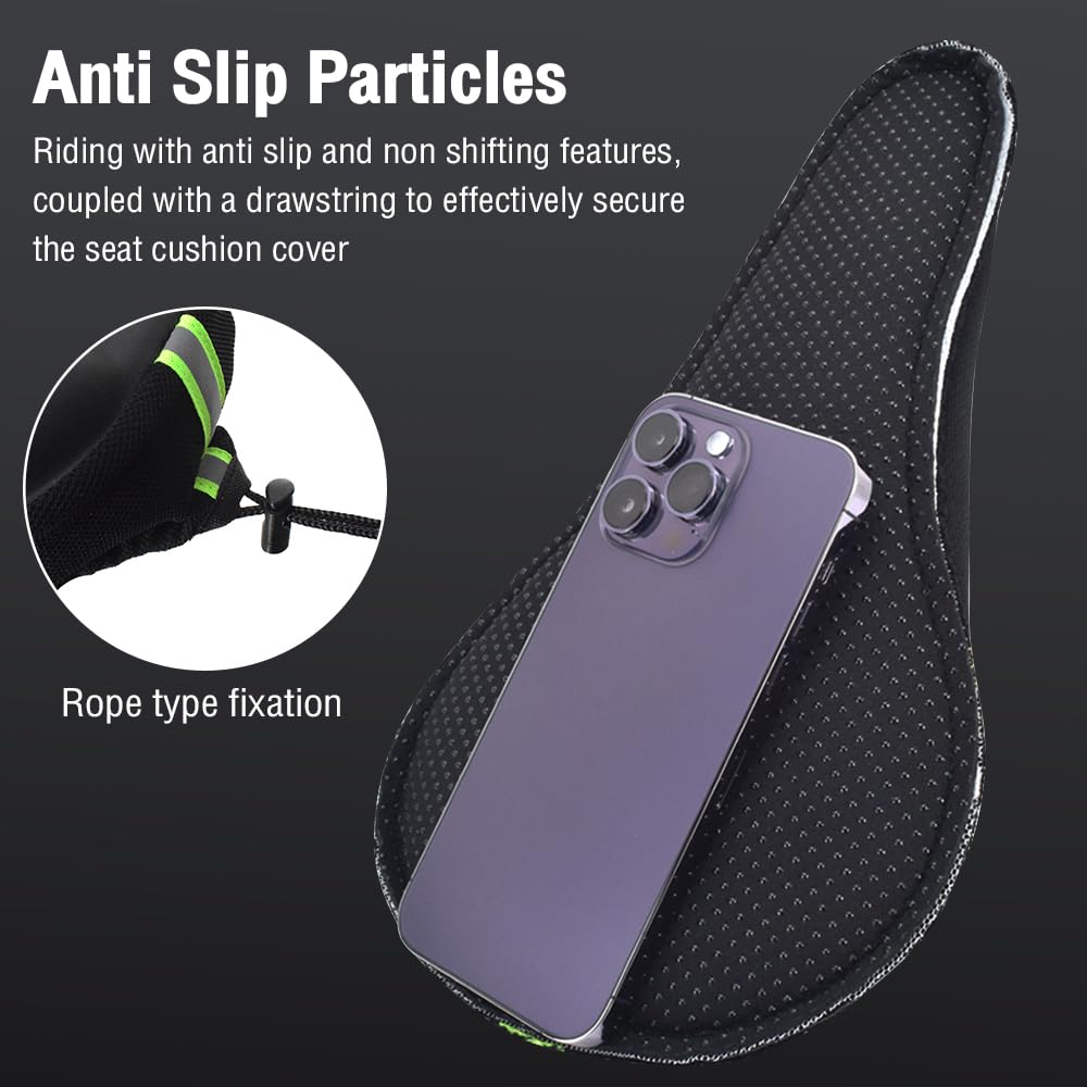 ZUUKOO LIGHT Funda de Gel para Sillin de Bicicleta sillín de Bicicleta Funda de Espuma con Memoria Seguro Cojín de Bicicleta Unisex Cómodo y Transpirable con Funda(Rojo)
