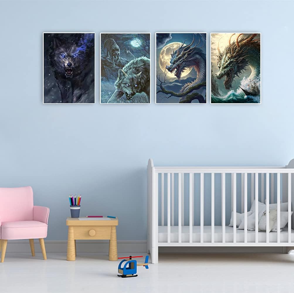Pittura diamante Lupo arcobaleno – Diamonds Wizard | I migliori kit per pittura con diamanti