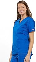 Vista 5 de Cherokee Camiseta médica para mujer, cuello en V, ajuste tradicional con manga Dolman y tela resistente a la decoloración, 4700