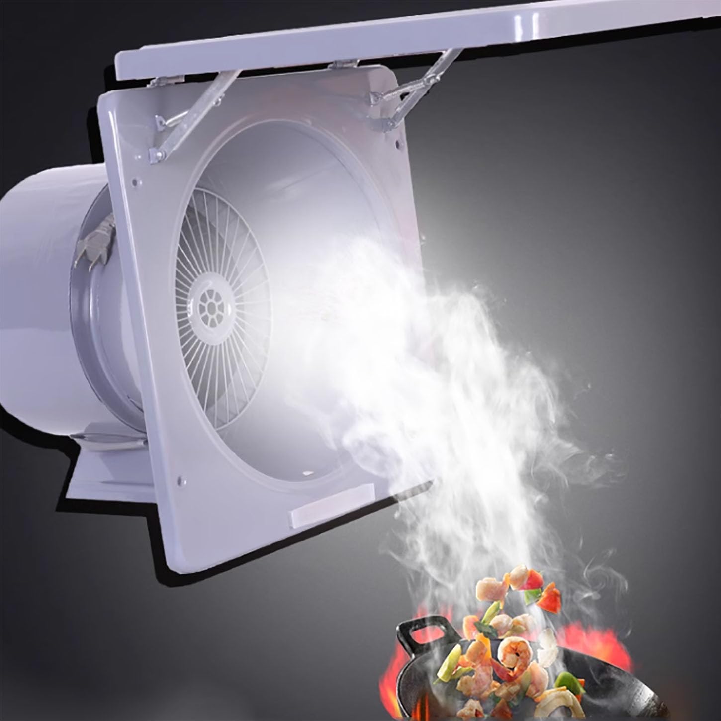 Ventola Aspirazione 300Mm,Estrattore Aria Silenzioso,Interruttore A Un Tocco,Tutto Metallo Aspiratore Bagno,per Cucina,Lavanderia, Servizi Igienici,Garage,Facile da Pulire