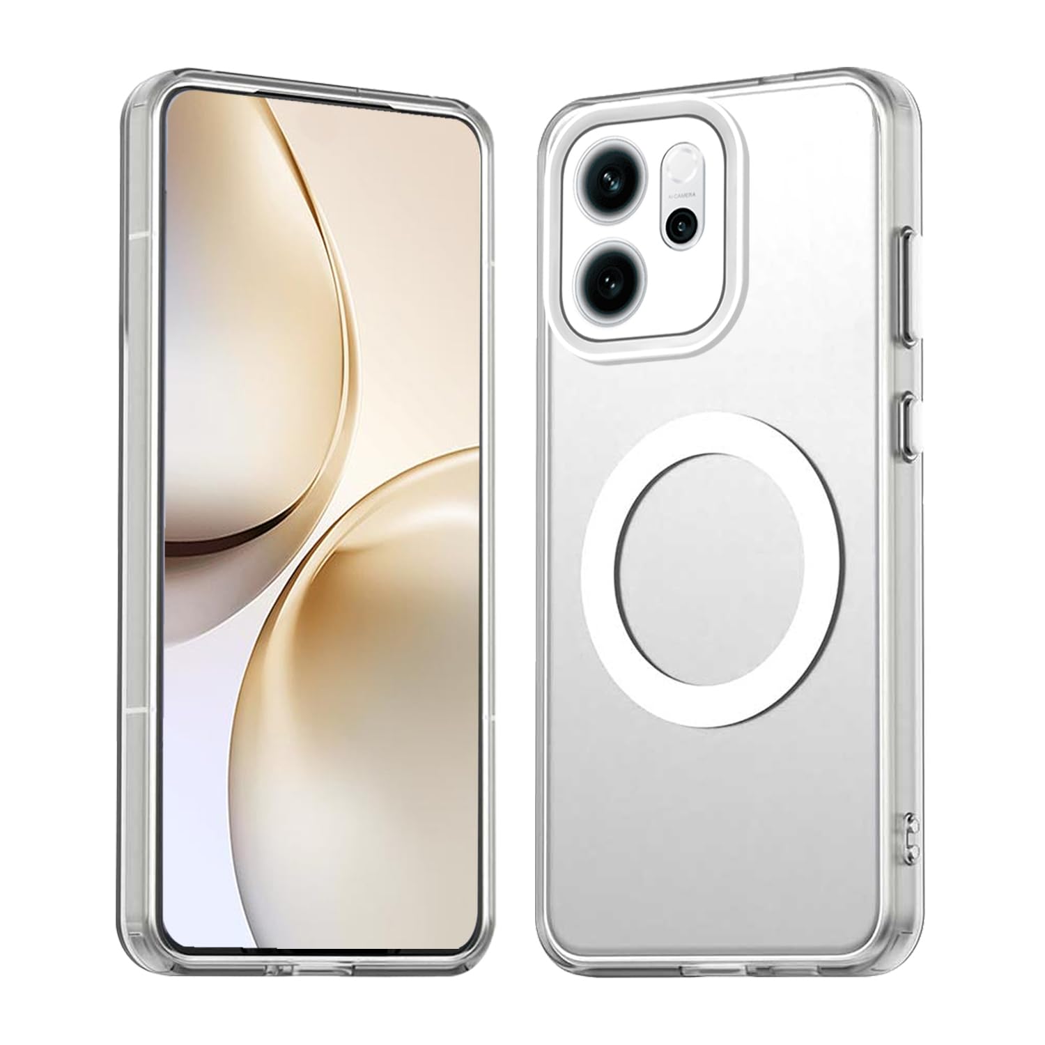 Custodia In Pelle HAOYE Con Portafoglio Per OPPO Reno 14F/14 FS 5G/4G – Marrone, Magnetica Con Supporto E Cinturino - 4