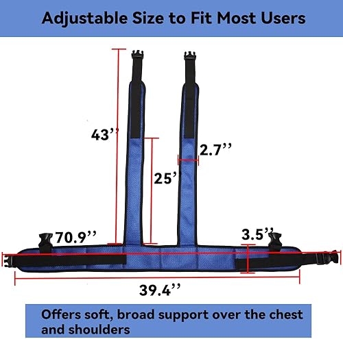 Miniatura 2 de Cinturón de seguridad para silla de ruedas, cinturón de sujeción médica, sujeción de cama, chaleco de soporte de torso para pacientes, ancianos y
