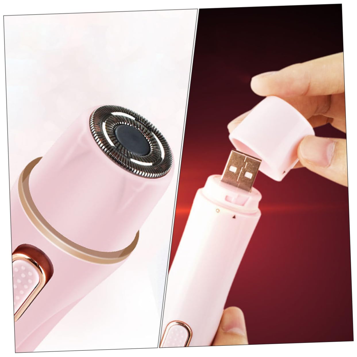 Ipetboom 2sets Rasoio Per Depilatore Portatile Usb Ricaricabile Strumento Per La Rimozione Dei e Facile Usare Rosa