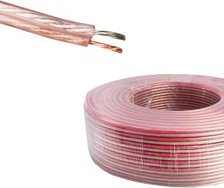 Speaker Wire OFC Oxygen-Free Copper Audio Cable 10 12 14 16 18 AWG Low Signal Loss for Car/Home Audio Sound Equipment (14 AWG - 15M)