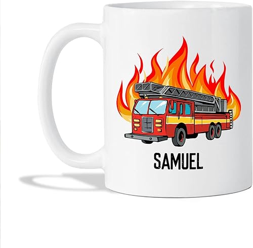 Taza divertida de bombero para papá Taza de camión de bomberos Taza de bombero personalizada con nombre Taza con nombre personalizado Ideas de
