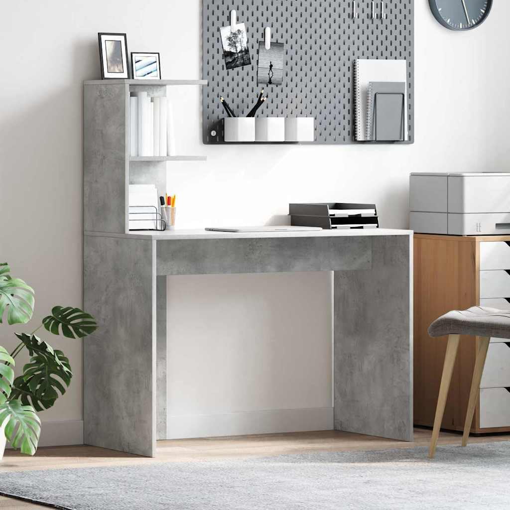 Generisch Schreibtisch Beton Grau 102 x 50 x 124 cm Holzwerkstoff,Möbel,Büromöbel,Schreibtische-869357