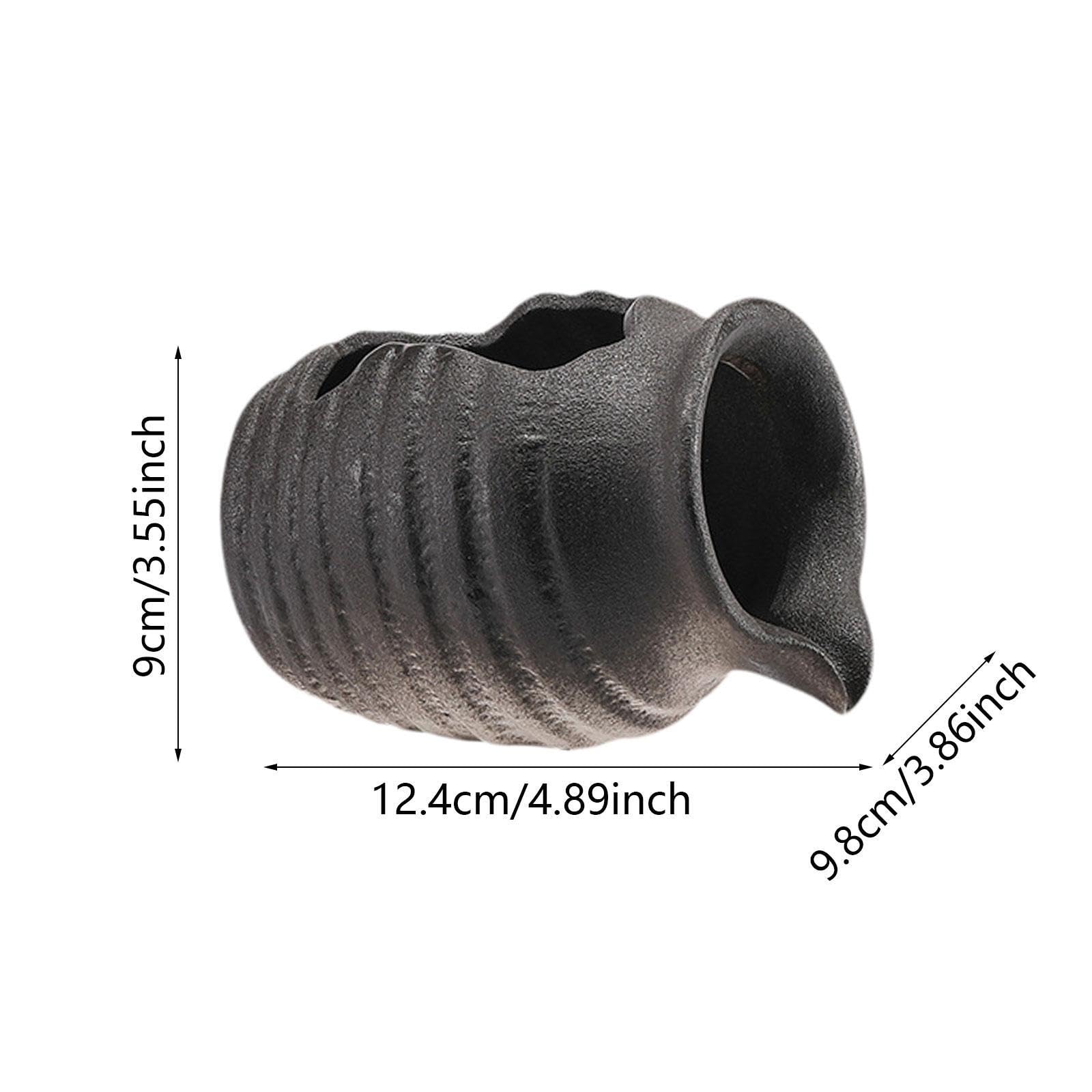 KESOTO Zirkulierendes Wasser Tontopf Hydrokulturvase Wasserfall Dekor Wasserbrunnenglas für Den Desktop Im Freien Wasserbrunnenglas, Schwarz
