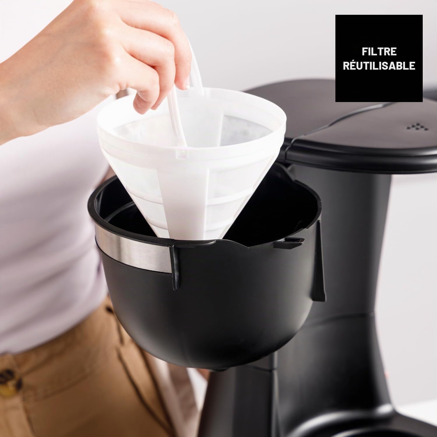Taurus - Cafetière filtre Verona 12 + 680 W | Capacité 1,25 L, 12 tasses | Filtre permanent lavable | Bec anti-goutte | Sans BPA | Arrêt auto | Compacte | Noir