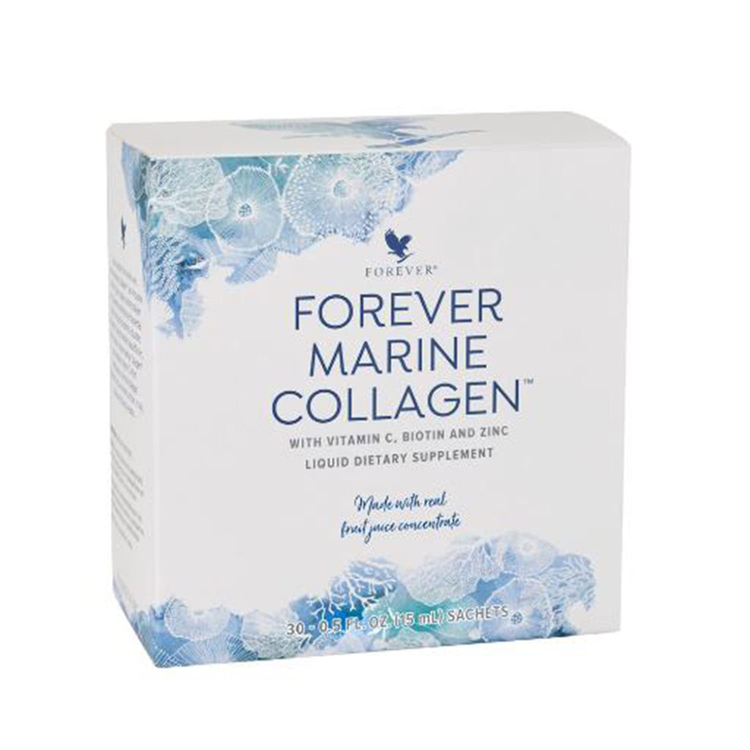 Forever Living Forever Marine Collagen - Tart Berry Flavor with Vitamin C Zinc Goji Berries Green Tea Extract