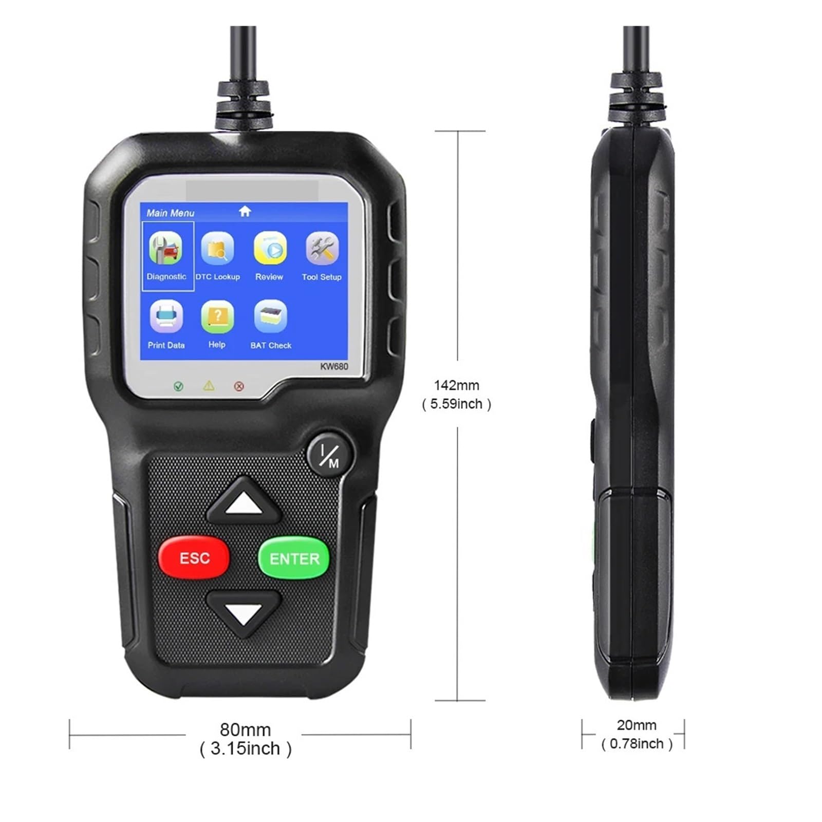KW680 OBD2 Scanner OBDII Auto Diagnostica Strumenti Diagnostici Auto Lingua Russa Strumento Scanner Auto Lettore di Codici Diagnostici