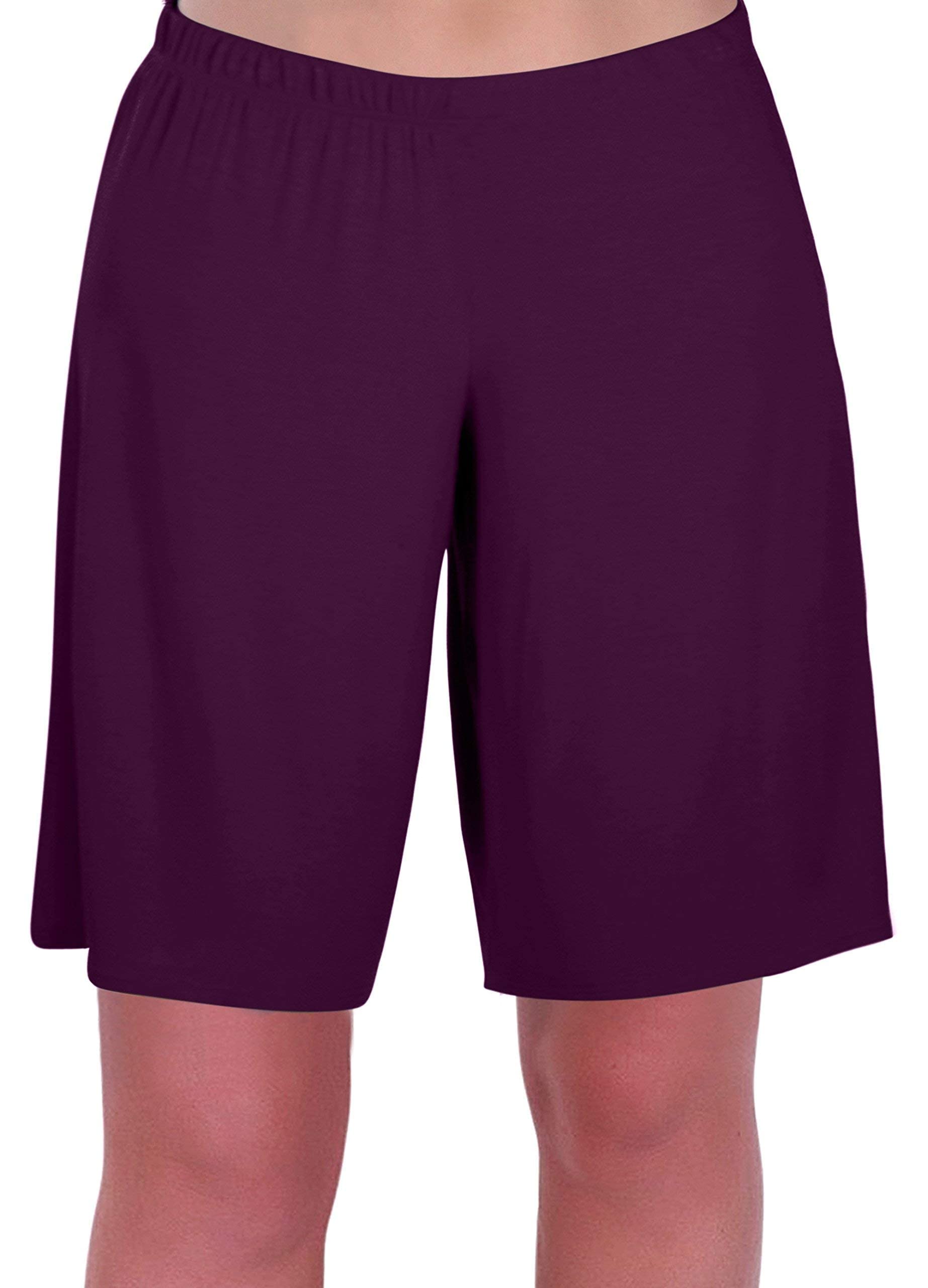 Eye Catch Women's Aubergine Star Jersey Relaxed Comfort Elasticized Flexi Stretch Shorts Plus Sizes Size 28/30