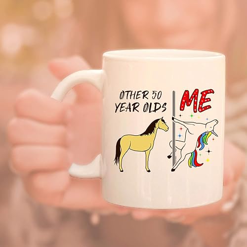 Miniatura 5 de Taza de café de cerámica con otros 50 años, divertidos regalos de cumpleaños para él, sus cincuenta y fabulosos (blanco, 50 años)
