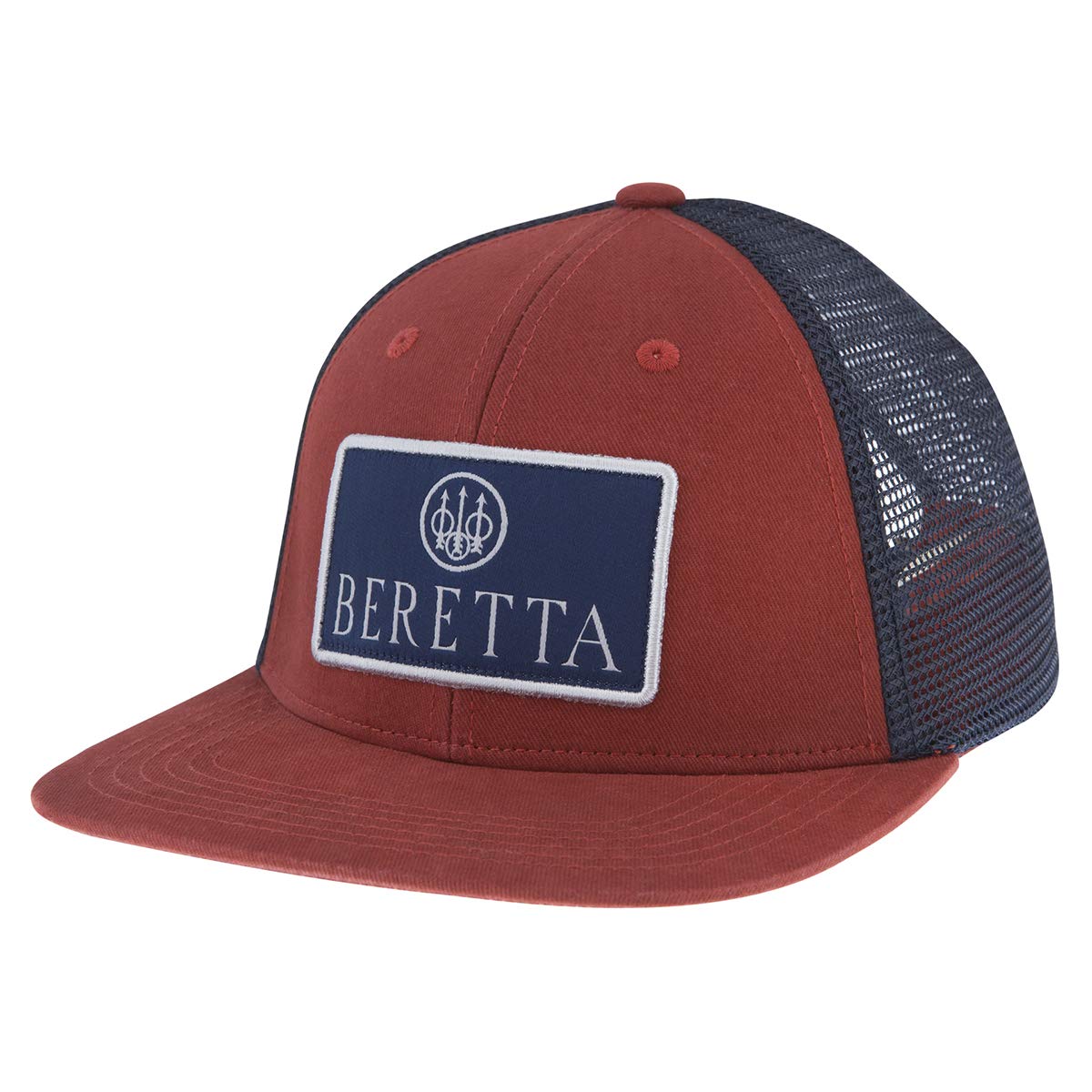 BERETTAMen's Flat Bill Patch Outdoor Casual Mesh Back Trucker Hat