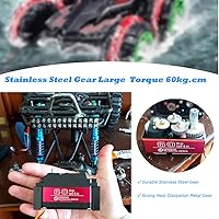 Vista 4 de 132.3 lbs Digital Servo 8.4V Engranaje de acero inoxidable de alto voltaje Gran Torque de alta velocidad Impermeable 15 Baja Servos 270 grados