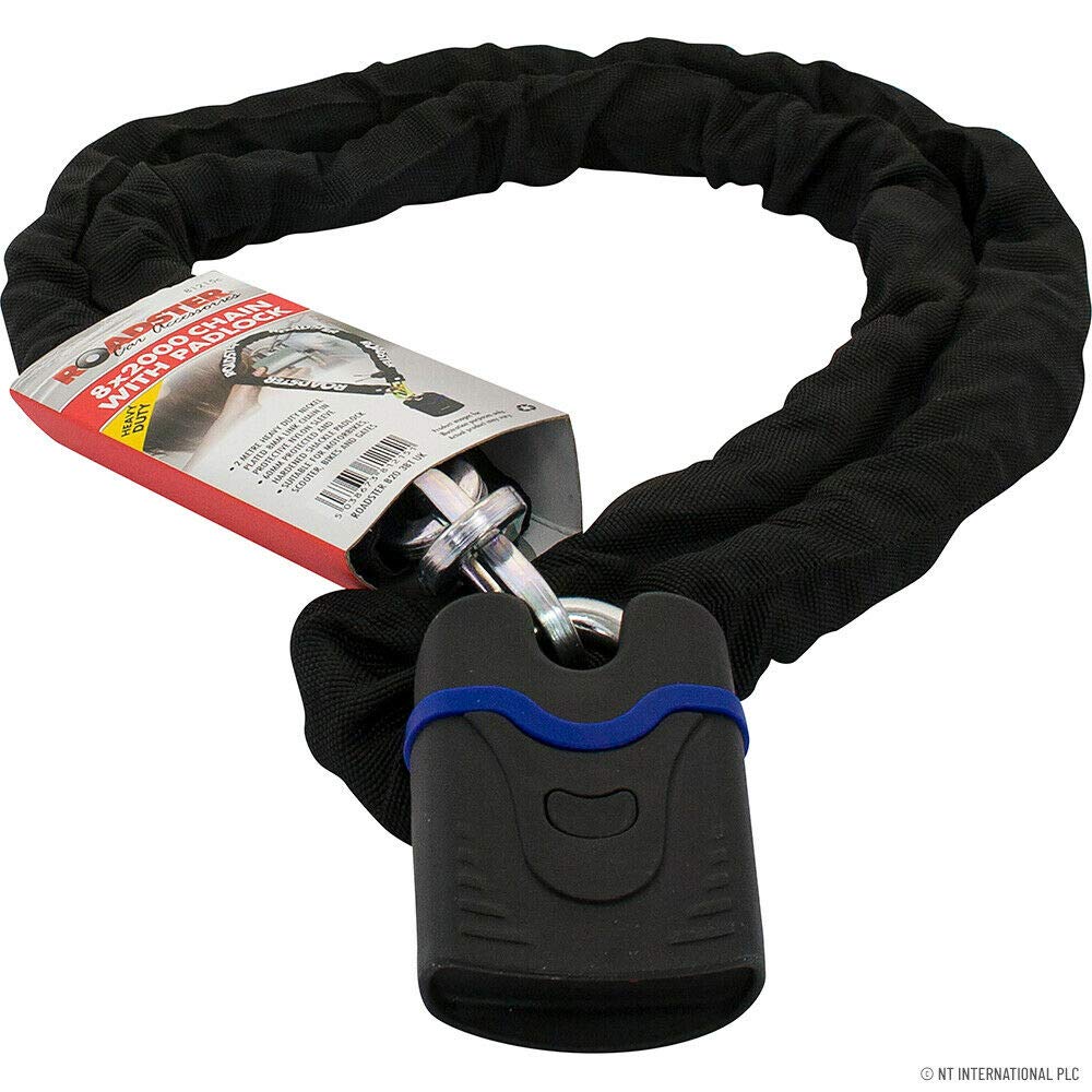 Bargains-Galore Black 2M Metal Motorbike Motorcycle Bicycle Heavy Duty Chain Lock Padlock Bike Cycle