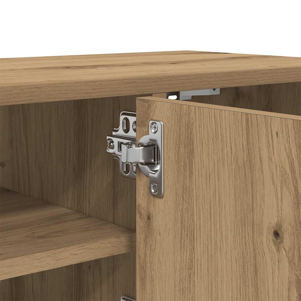 Wandschrank Artisan-Eiche aus Holzwerkstoff, 101x30x29 cm, schwebendes Regal mit hoher Tragkraft (60 kg) für Küche, Bad und Wohnzimmer
