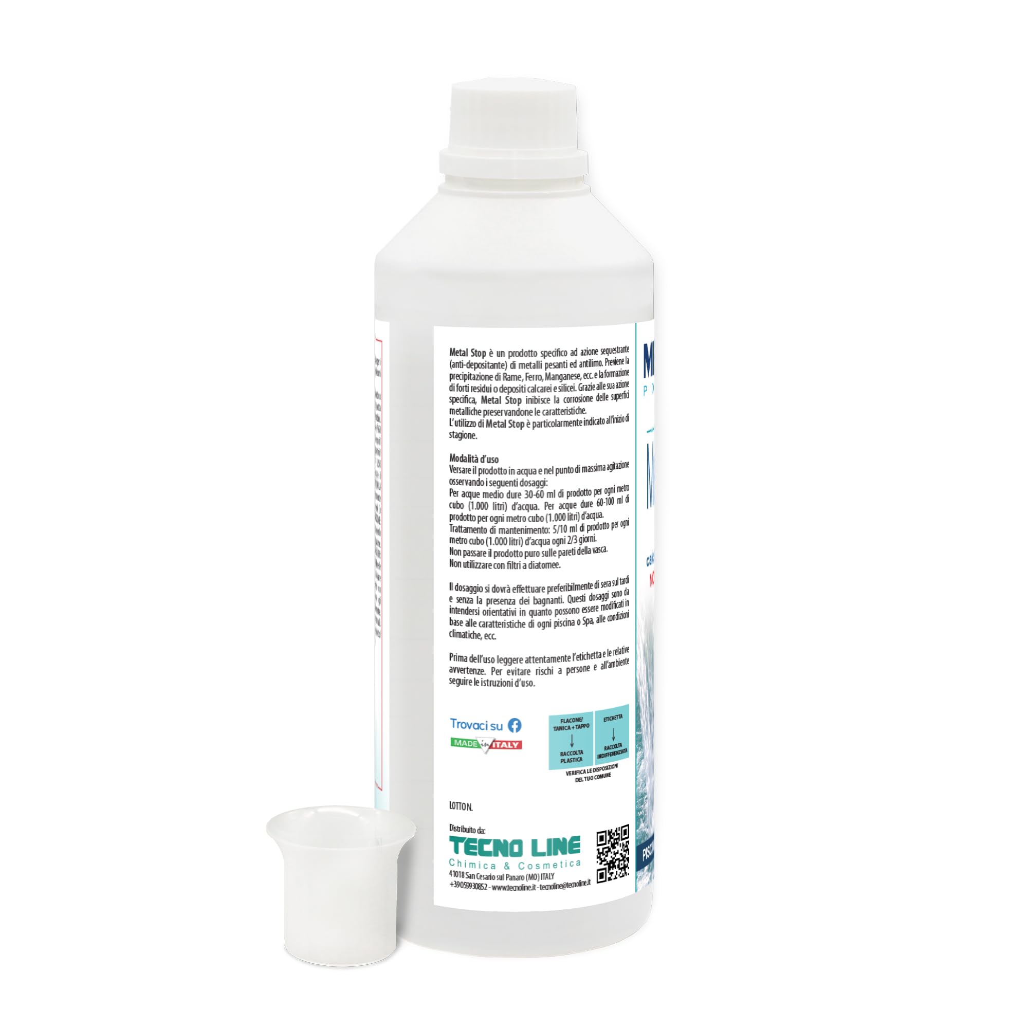Sequestrante des métaux et clarifiant Non Mousse - Metal Stop 500 ML + doseur. Idéal pour Piscine ou Jacuzzi (Teuco, Jacuzzi, Intex, Bestway, etc). Expédition immédiate