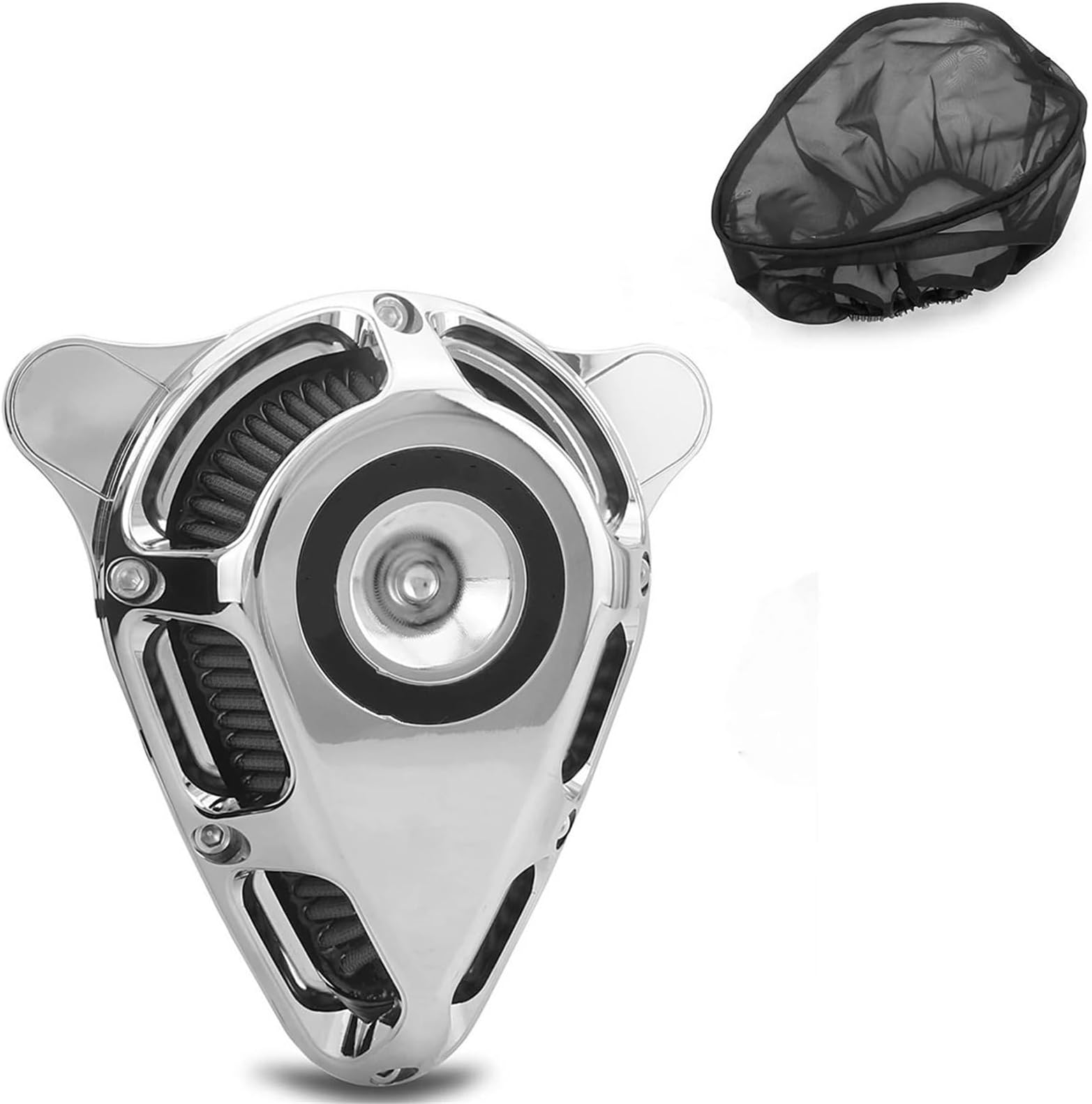 composite structure Rain Socker Cover Red Turnable Air Cleaner Intake Filter Fit For Harley Dyna 2000-2017 Softail Fatboy 2000-2015(GRAY FILTER)