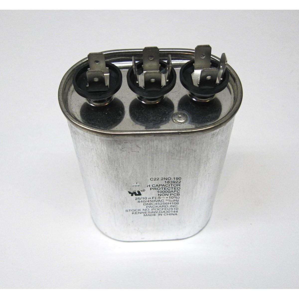 Replacement for TitanPro TOCFD2510 HVAC Oval Motor Run Dual Capacitor. 25/10 MFD/UF 440/370 Compatible with TitanPro.