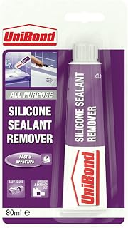 Unibond Silicone Sealant Remover, Effective Sealant Remover for Thorough Removal, High-Strength Silicone Remover for Ceramic Tiles, Baths and Toilets, 1 x 80 ml