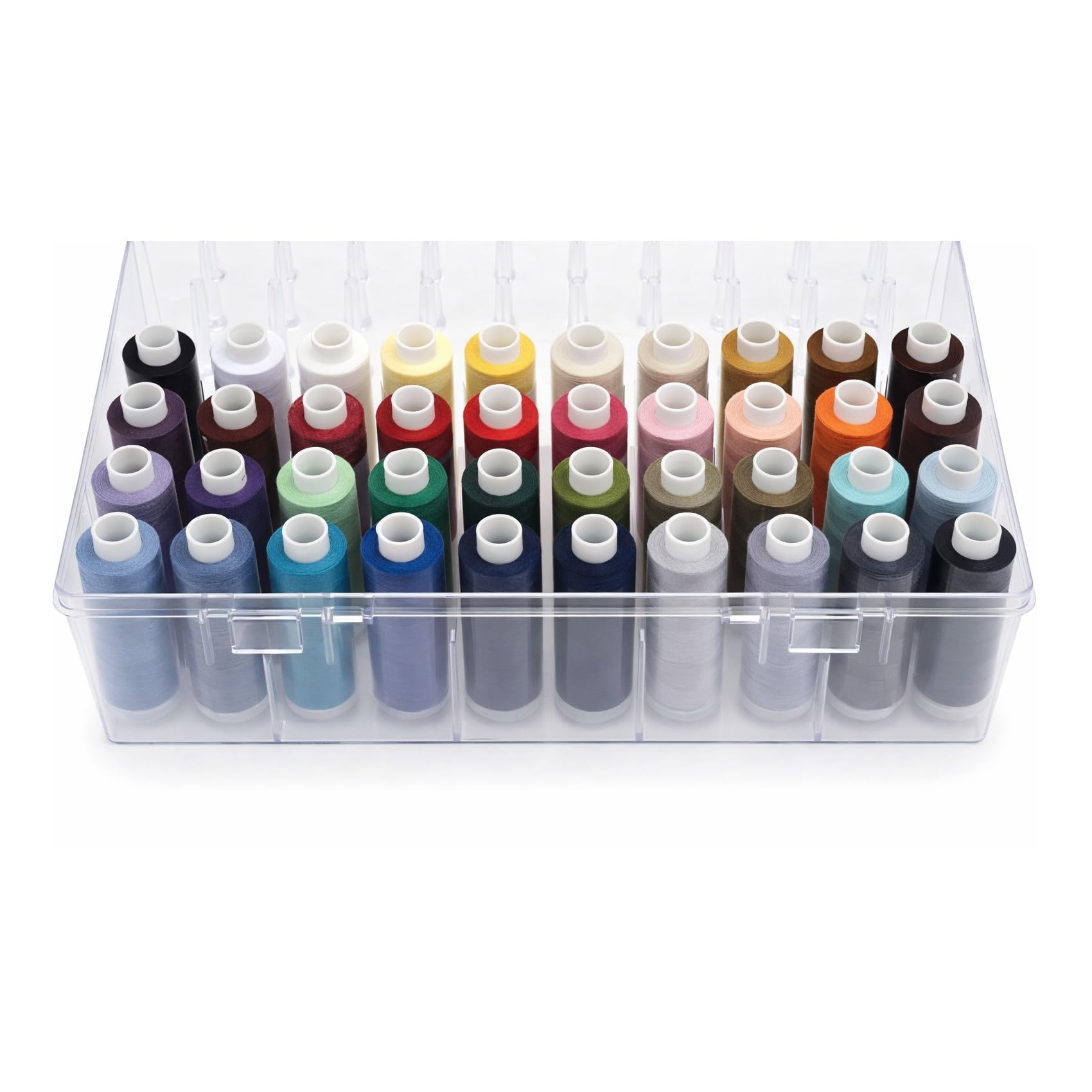 Toldi Garnbox 40 Farben à 500 m – Acrylbox mit Gütermann Allesnäher Nähgarn Set, 100% Polyester, für Nähmaschine & Overlock 0,003€/m