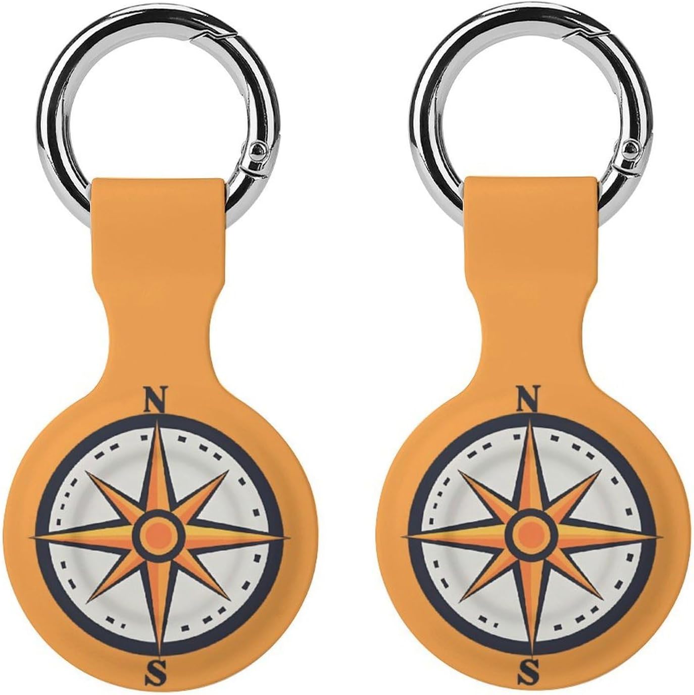Nautical Compass Funny Cover Compatible with AirTag Case Protector GPS Tracker Holder with Keychain