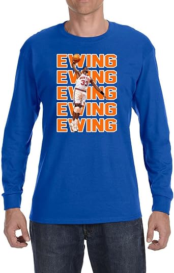 Long Sleeve New York Patrick Ewing Text Pic Shirt T-Shirt Long Sleeve