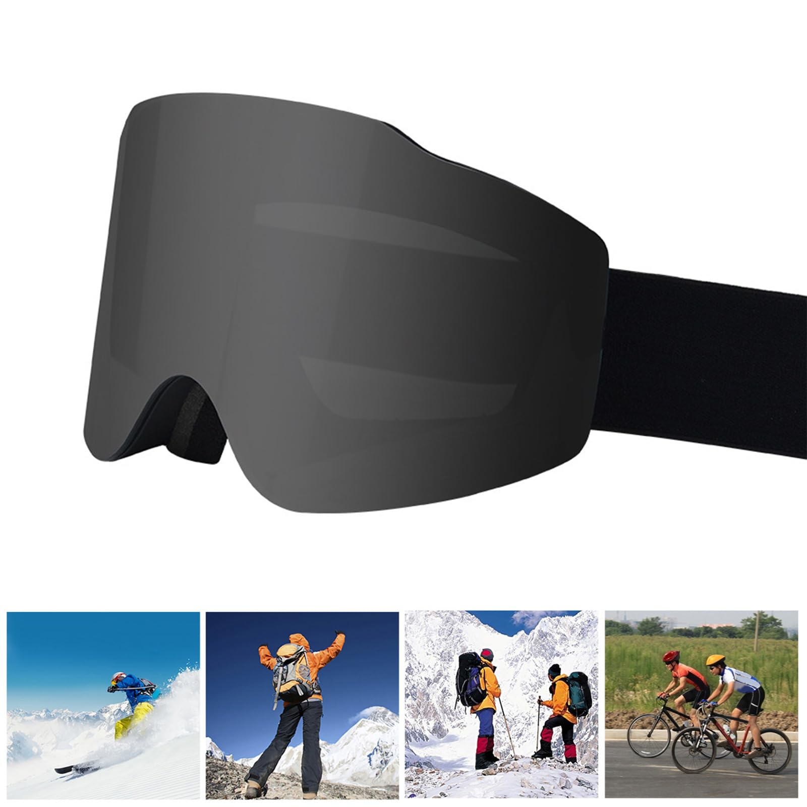 Protezione UV Lenti Anti Nebbia Occhiali da Neve Grande Visione Pattinaggio Occhiali da Sci per Uomini Donne Snowboard