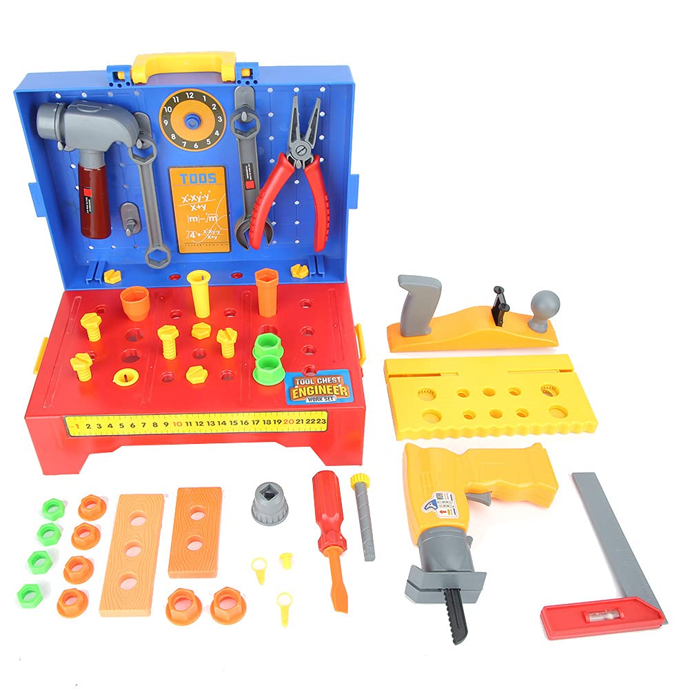 Juego de Mesa de Juguete de Reparación de Taladro Eléctrico de Simulación, Material Ecológico, Esquinas Lisas, Ejercicios de Capacidad Práctica, Ideal para Jugar en Familia
