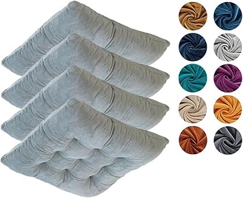 Square Stool Cushions 40x40cm/45x45cm Inches with Ties Set of 4 for Bar Stool, Breathable Square Chair Pads Seat Cushions - Only PadsColorB1,Size4PCS_40X40CM/16X16IN