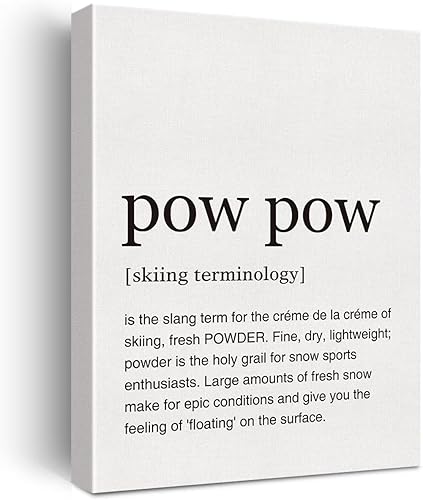 LEXSIVO Lienzo impreso con definición de Pow Pow, arte de pared, decoración de oficina en casa, pintura artística de esquí, 12 x 15 pulgadas, lienzo