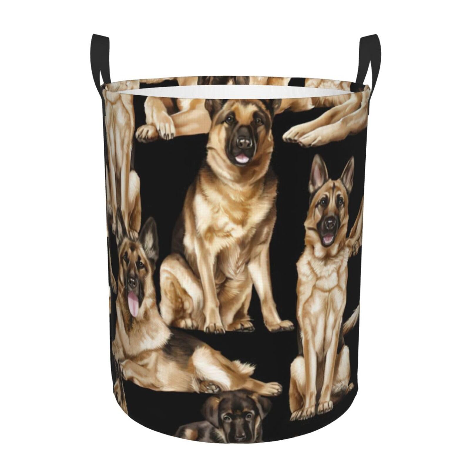 S Circular Hamper German Shepherd Print for Dirty Clothes