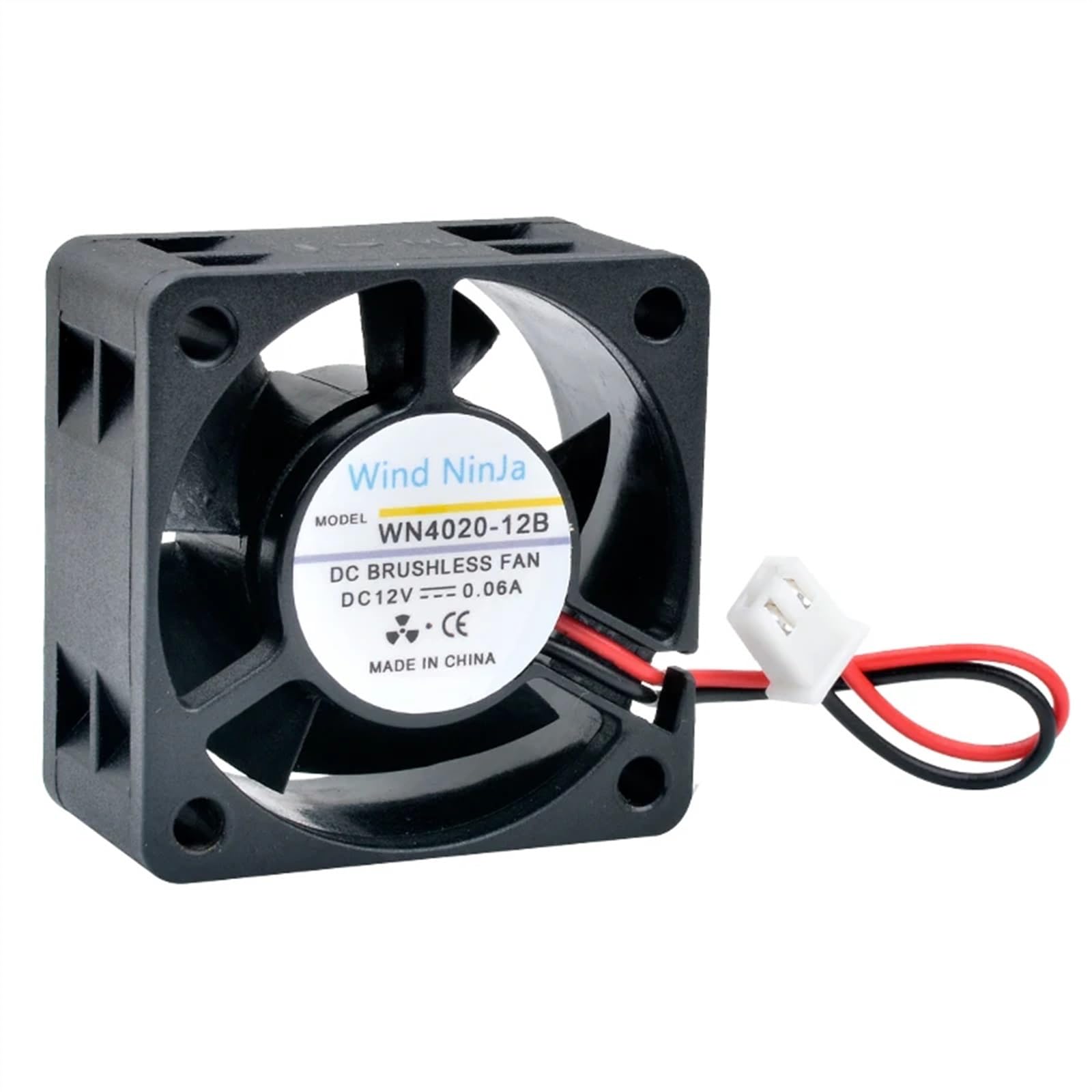 FCARUMIQP WN4020-12B 4cm 40mm Fan 40x40x20mm DC12V 0.06A .10A 2pin 6500/8500rpm Dual Ball Bearing Cooling for Chassis 1U